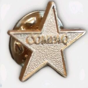 Compaq Computer Star Gold Tone Lapel Hat Pin Pinback Tie Tac Vintage Tech Pin
